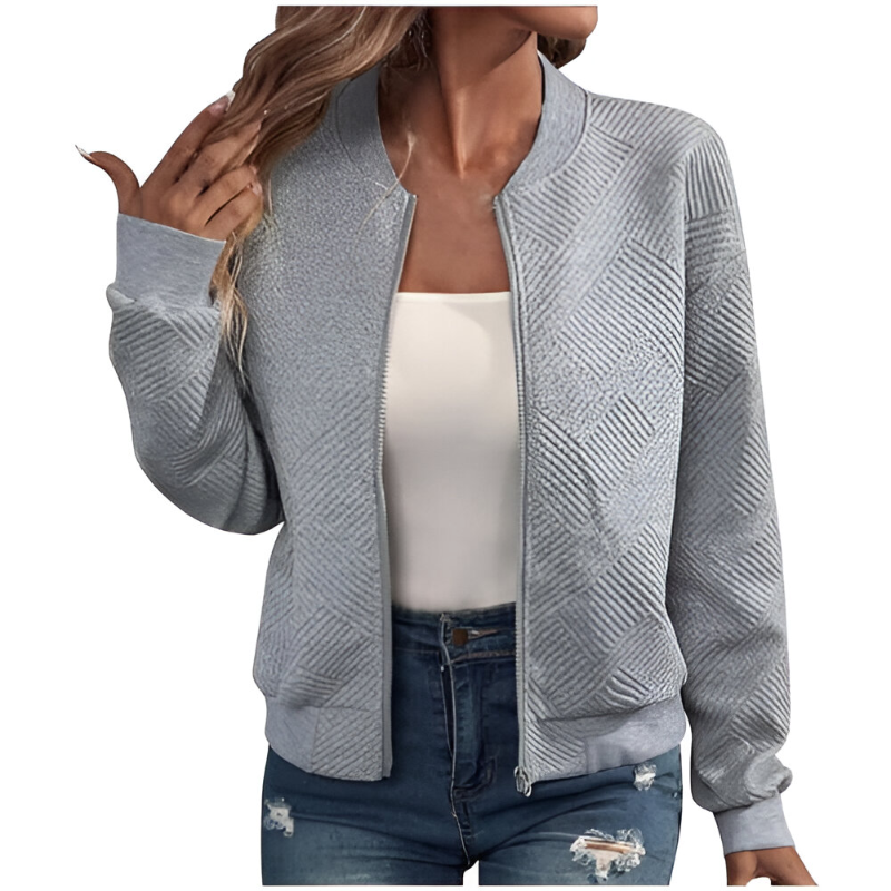 Stylish Khaki Knitted Jacket