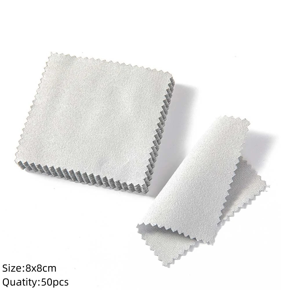 10/50Pc Silver Polish Cleaner Cloth Soft Clean Napkins Wipes for Silverware Gold Jewelry Tool Equipment Making Supplies Handmade