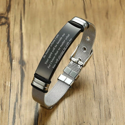 Personalized Dad ID Bracelet – Adjustable with Free Engraving