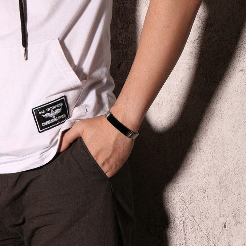 Personalized Dad ID Bracelet – Adjustable with Free Engraving