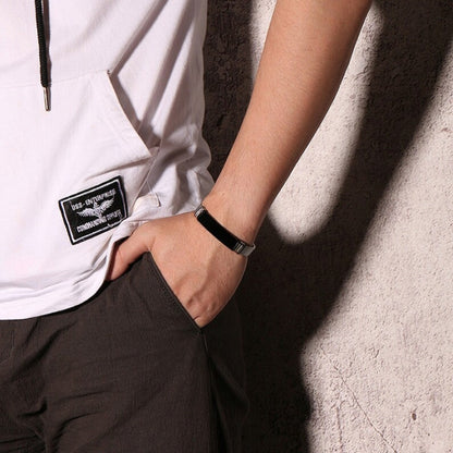 Personalized Dad ID Bracelet – Adjustable with Free Engraving