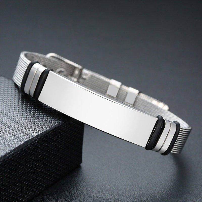 Personalized Dad ID Bracelet – Adjustable with Free Engraving