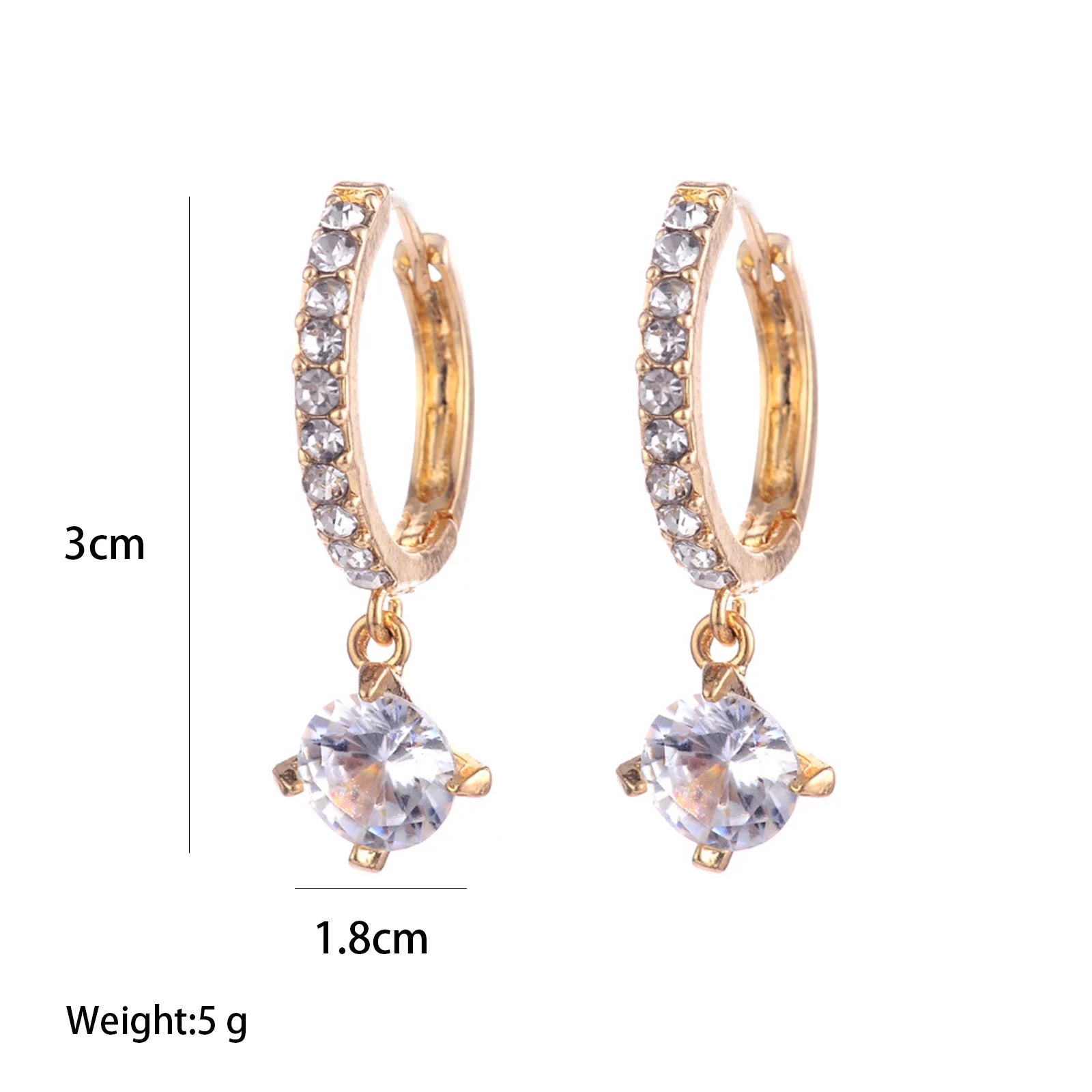 Korean Version Jewelry Valentine'S Day Gift Luxury Full Diamond Earrings Korean Style Jewelry Valentine'S Day Gift Fashion Luxury Full Diamond Earrings