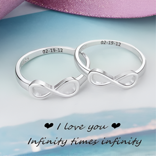 Sterling Silver Infinity Friendship Ring – Personalized You & Me Band