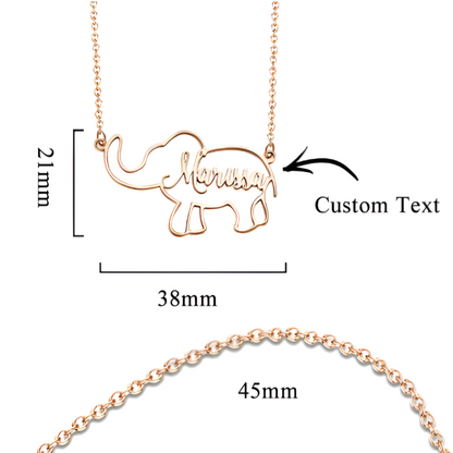 Personalized Elephant Name Necklace – Custom Jewelry for Women